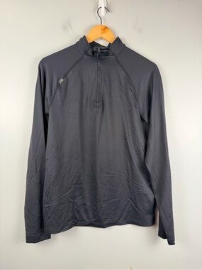 Rhone Session 1/4 Zip in dark grey black size small